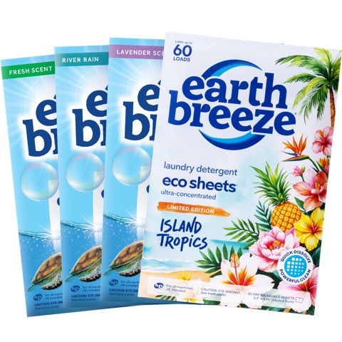 Earth Breeze Laundry Detergent Sheets, Fresh Scent
